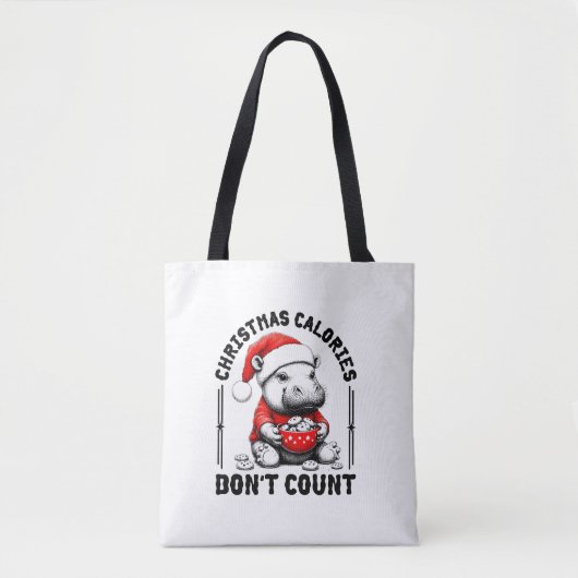 Weihnachtskalorien zählen nicht Funny Moo Deng Coo Tasche (Vorderseite)