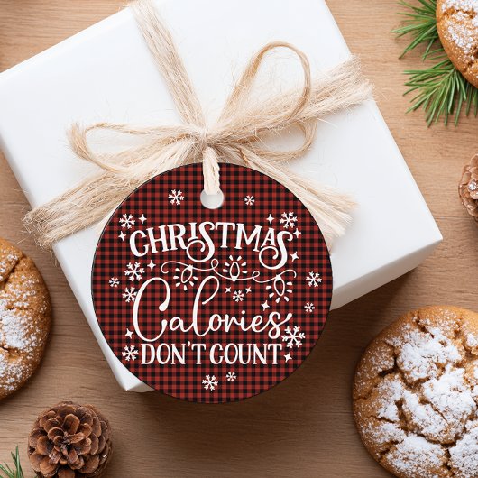 Weihnachtskalorien zählen nicht geschenkanhänger