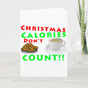 Weihnachtskalorien zählen nicht Humor Lustig Feiertagskarte