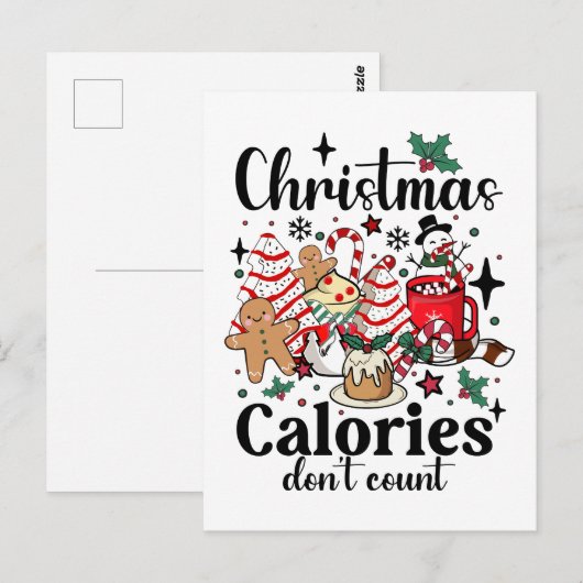 Weihnachtskalorien zählen nicht postkarte (Vorne/Hinten)