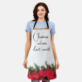 Weihnachtskalorien zählen nicht Red Poinsettia Schürze (Getragen)
