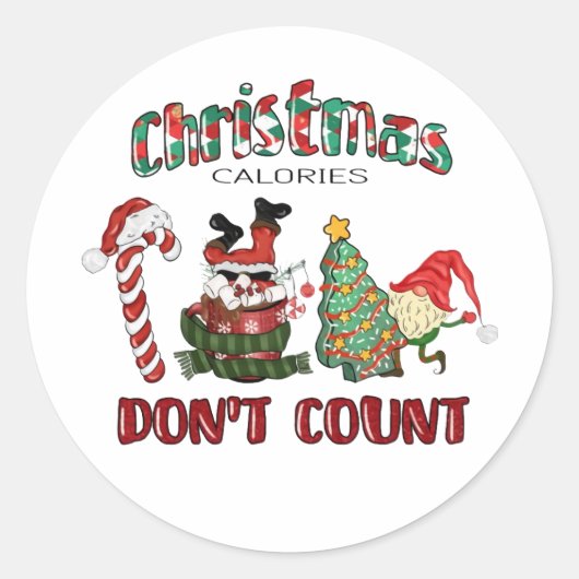 Weihnachtskalorien zählen nicht runder aufkleber (Vorderseite)