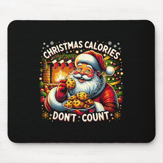 Weihnachtskalorien zählen nicht - Santa Cookie T-S Mousepad (Vorne)