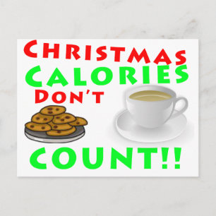 Weihnachtskalorien zählen nicht Spaß Funny Feiertagspostkarte