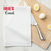 Weihnachtskalorien zählen nicht zu einem Zitat aus Geschirrtuch (Viertel Falte)