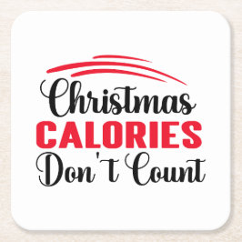 Weihnachtskalorien zählen nicht zu einem Zitat aus Rechteckiger Pappuntersetzer