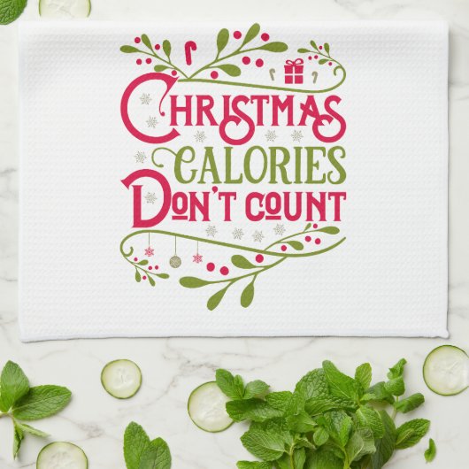 Weihnachtskalorien zählen Weihnachten nicht Geschirrtuch (Gefaltet)