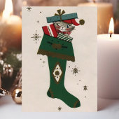 Weihnachtskalt im Strumpf Feiertagskarte