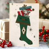 Weihnachtskalt im Strumpf Feiertagskarte