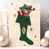 Weihnachtskalt im Strumpf Feiertagskarte