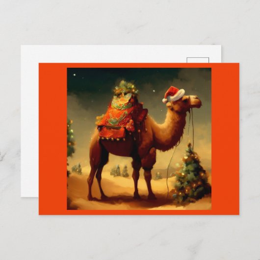 Weihnachtskamel 1 feiertagspostkarte (Vorne/Hinten)
