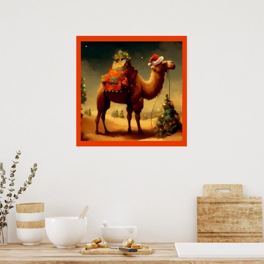 Weihnachtskamel 1 poster (Küche)