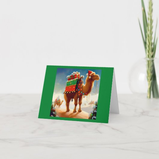 Weihnachtskamel 2 feiertagskarte (Vorderseite)