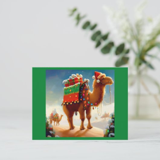 Weihnachtskamel 2 feiertagspostkarte (Stehend Vorderseite)