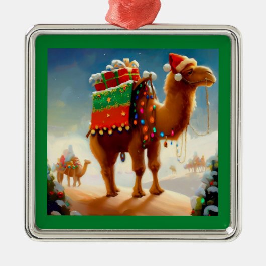 Weihnachtskamel 2 ornament aus metall (Vorne)