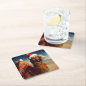 Weihnachtskamel 3 rechteckiger pappuntersetzer (Vor Ort)