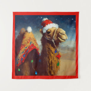 Weihnachtskamel 3 wandteppich