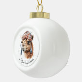 Weihnachtskamel, anpassbar keramik Kugel-Ornament (Rechts)