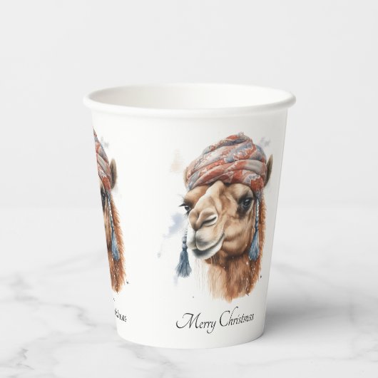 Weihnachtskamel, anpassbar pappbecher (Rückseite)