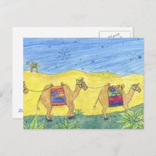 Weihnachtskamel-Postkarte Feiertagspostkarte (Vorne/Hinten)