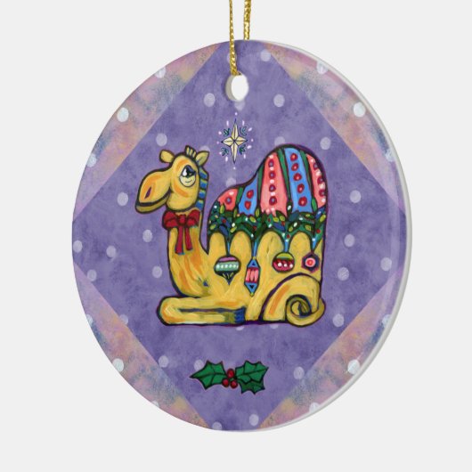 Weihnachtskamel-wunderliche Baum-Verzierung Keramikornament (Links)