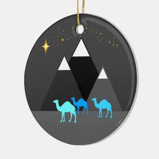 Weihnachtskamele Keramik Ornament (Links)