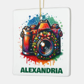 Weihnachtskamera Fotografy-Enthusiasten Custom Keramikornament (Links)