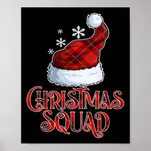 Weihnachtskameradfamilie Pajama Weihnachtsmannmütz Poster