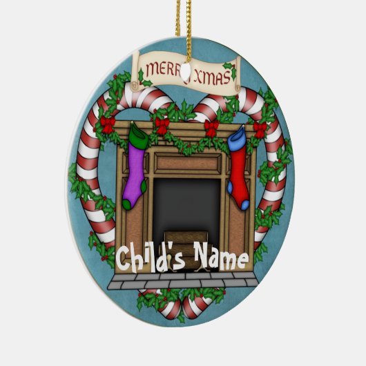 Weihnachtskamin Keramik Ornament (Rechts)