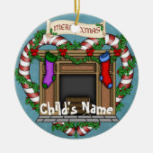 Weihnachtskamin Keramik Ornament (Vorne)