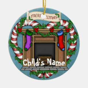 Weihnachtskamin Keramik Ornament