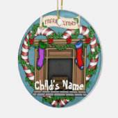 Weihnachtskamin Keramik Ornament (Links)