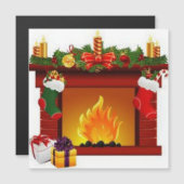 Weihnachtskamin Magnetkarte (Vorne/Hinten)