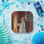 Weihnachtskamin, Strümpfe und Kind Pappteller (Party)