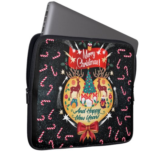 Weihnachtskanäle Laptopschutzhülle (Vorne Rechts)