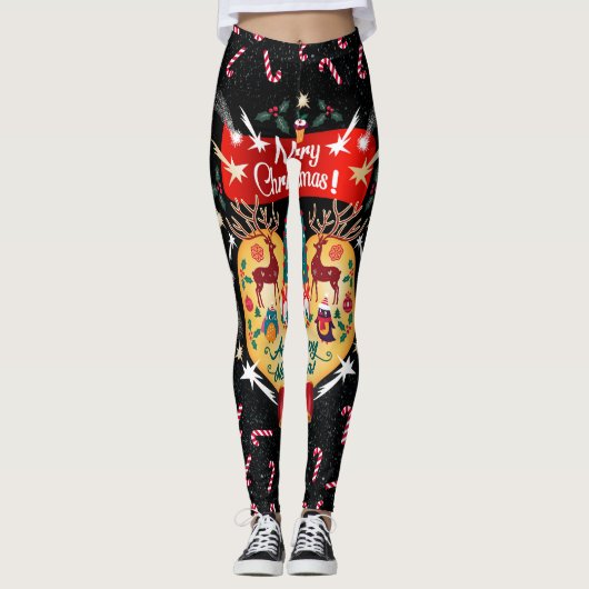 Weihnachtskanäle Leggings (Vorderseite)