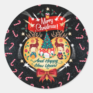 Weihnachtskanäle Runder Aufkleber