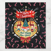 Weihnachtskanäle Weinetikett (Einzelnes Label)