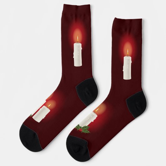 Weihnachtskandale auf Rot Socken (Linkes Detail)