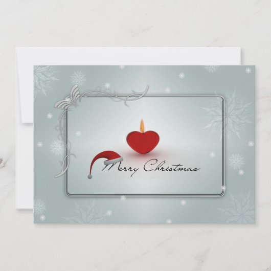 Weihnachtskandale & Schneeflocken Doppelseitig Einladung (Vorderseite)