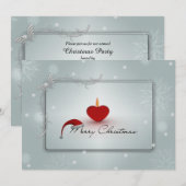 Weihnachtskandale & Schneeflocken Doppelseitig Einladung (Vorne/Hinten)
