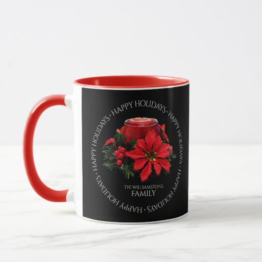 Weihnachtskandeln, Holly & Poinsettia Tasse (Links)