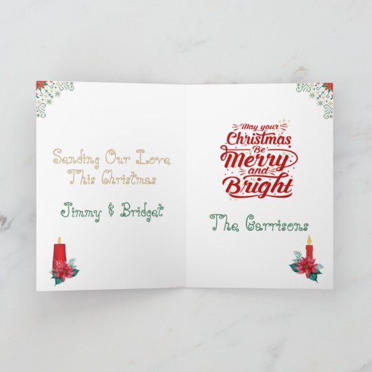 Weihnachtskandeln Weihnachtsgrüße Karte (Innenseite)