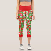 Weihnachtskandies Faces Capri Leggings (Vorderseite)