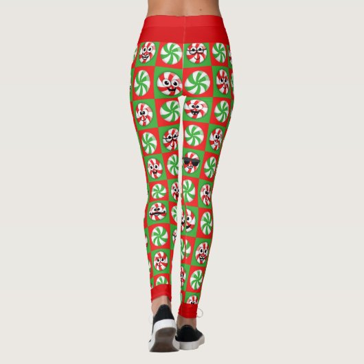 Weihnachtskandies Faces Leggings (Rückseite)