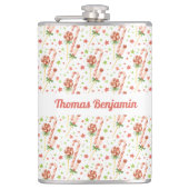 Weihnachtskandies Muster Personalisiert Flask Flachmann (Vorderseite)
