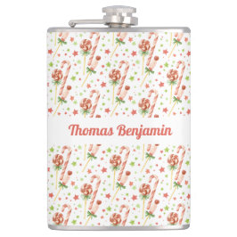 Weihnachtskandies Muster Personalisiert Flask Flachmann