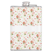 Weihnachtskandies Muster Personalisiert Flask Flachmann (Rückseite)