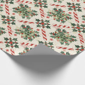 Weihnachtskandinavier-Muster mit Heiligen Berries Geschenkpapier (Ecke)