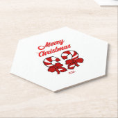 Weihnachtskandinchen Hexagon Paper Untersetzer (angewinkelt)